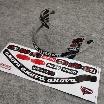 适用于SHARK Race-R pro GP头盔镜片贴纸配件大尾翼99洛伦佐贴画