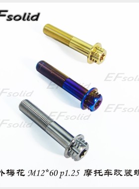 EFsolid 钛合金电摩摩托平叉固定螺丝M1260p1.25