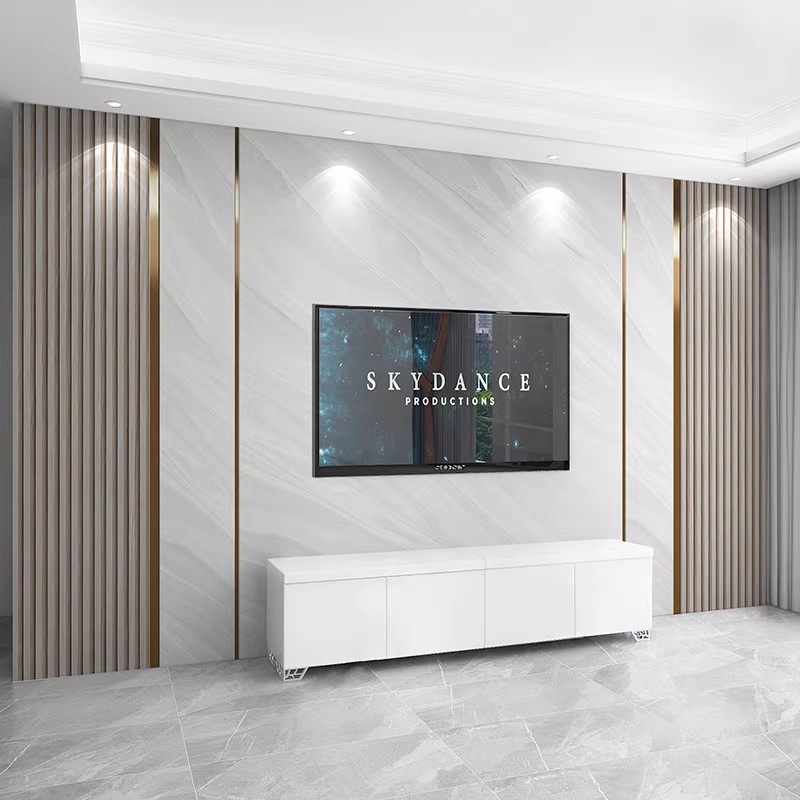 电视背景墙集成墙板客厅竹木纤维碳岩板大气大理石纹影视墙护墙板