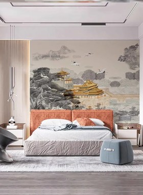 客厅楼阁定制新中式碳晶板酒店包厢国风背景墙竹木纤维集成护墙板