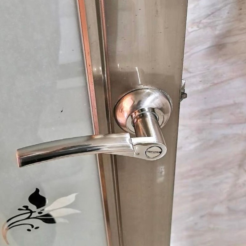 浴室上下孔厕所洗手间锁门把手卫生间无钥匙室内执手锁三杆式