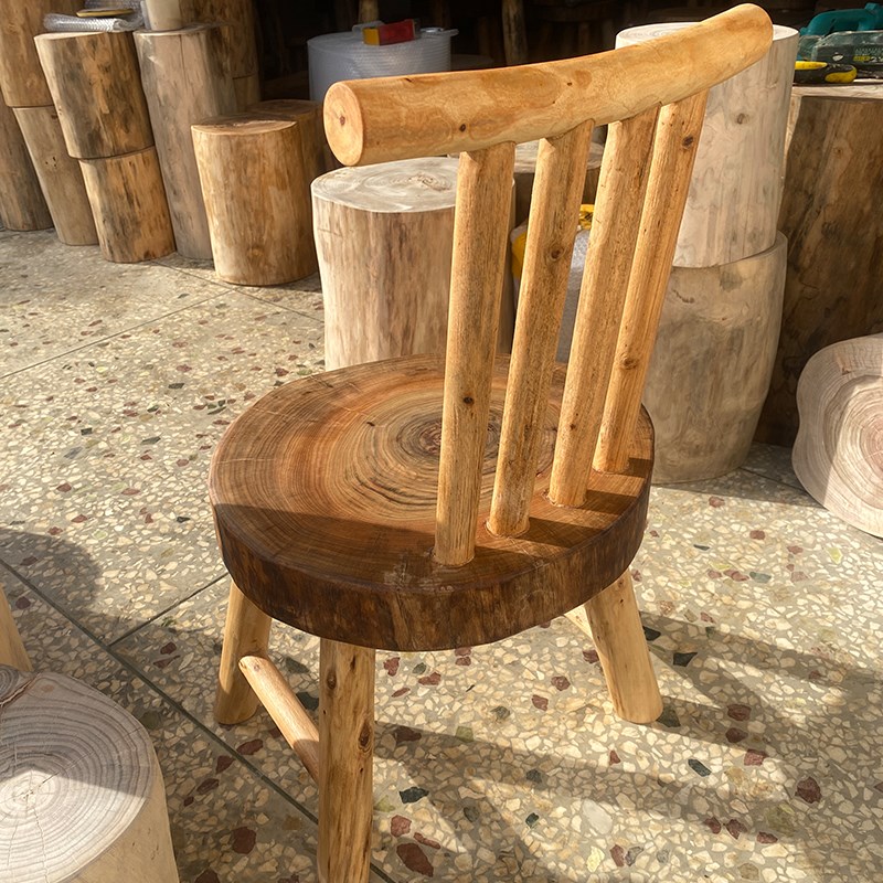香樟木椅子原木靠背主人椅家用实木阳台休闲用餐茶室板凳茶几