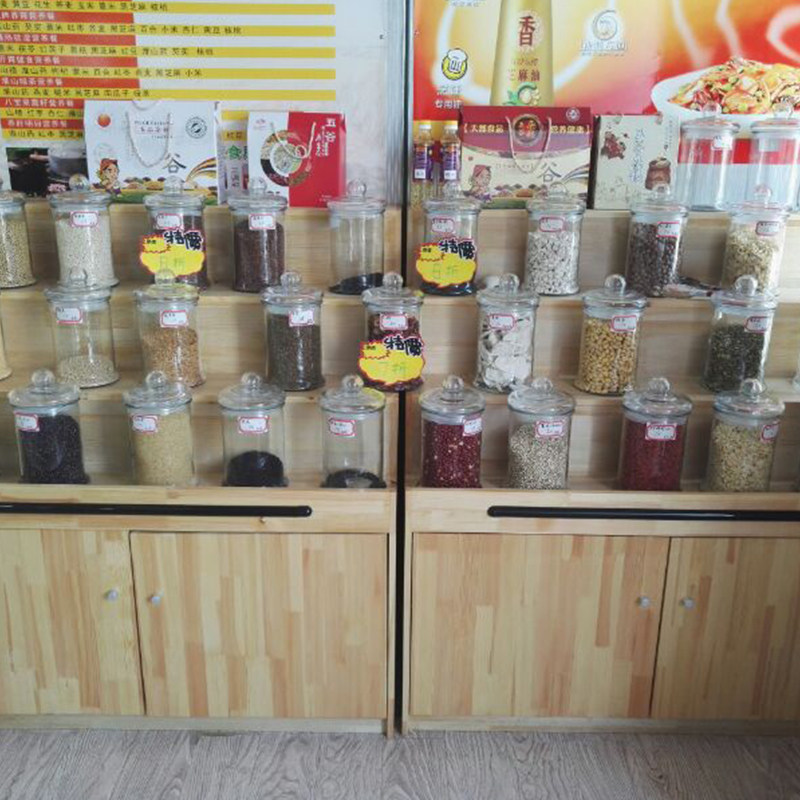 超市货架粮油陈列柜商场特产零食展示柜中岛便利店产品促销台实木