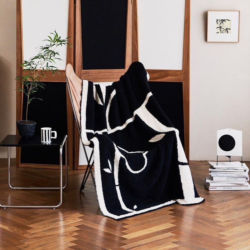 olinl 半边绒客厅沙发毯 面黑白秋冬空调盖毯柔软毛毯子,居家布艺,床边毯,淘宝优惠券,粉丝福利购,淘宝优惠卷