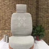 电动车座椅四季 亚麻汽车坐垫靠背五件超防滑底凉爽沾身腰靠