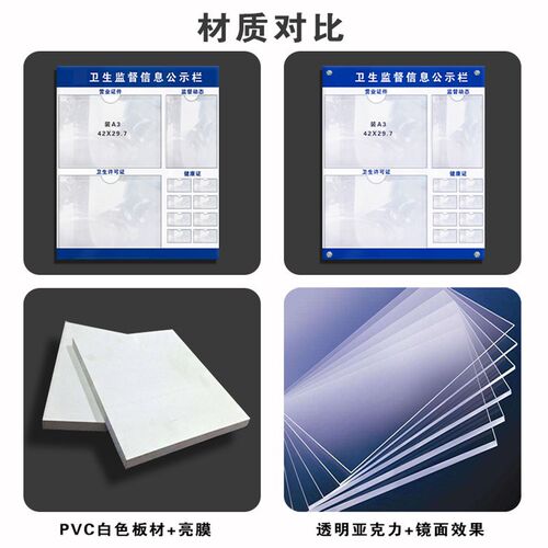 餐饮营业执照证件展示框食品卫生经营许证三合一公示栏牌