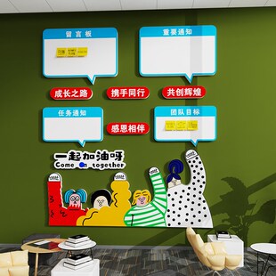 办公室公告宣传栏墙展示白板团队激励志标语司企业面装饰