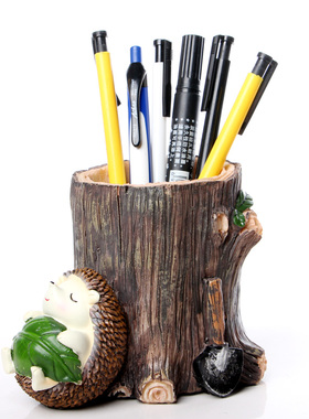 工艺品小书房写字桌实用学习用品笔筒时尚卡通办公桌创意个性