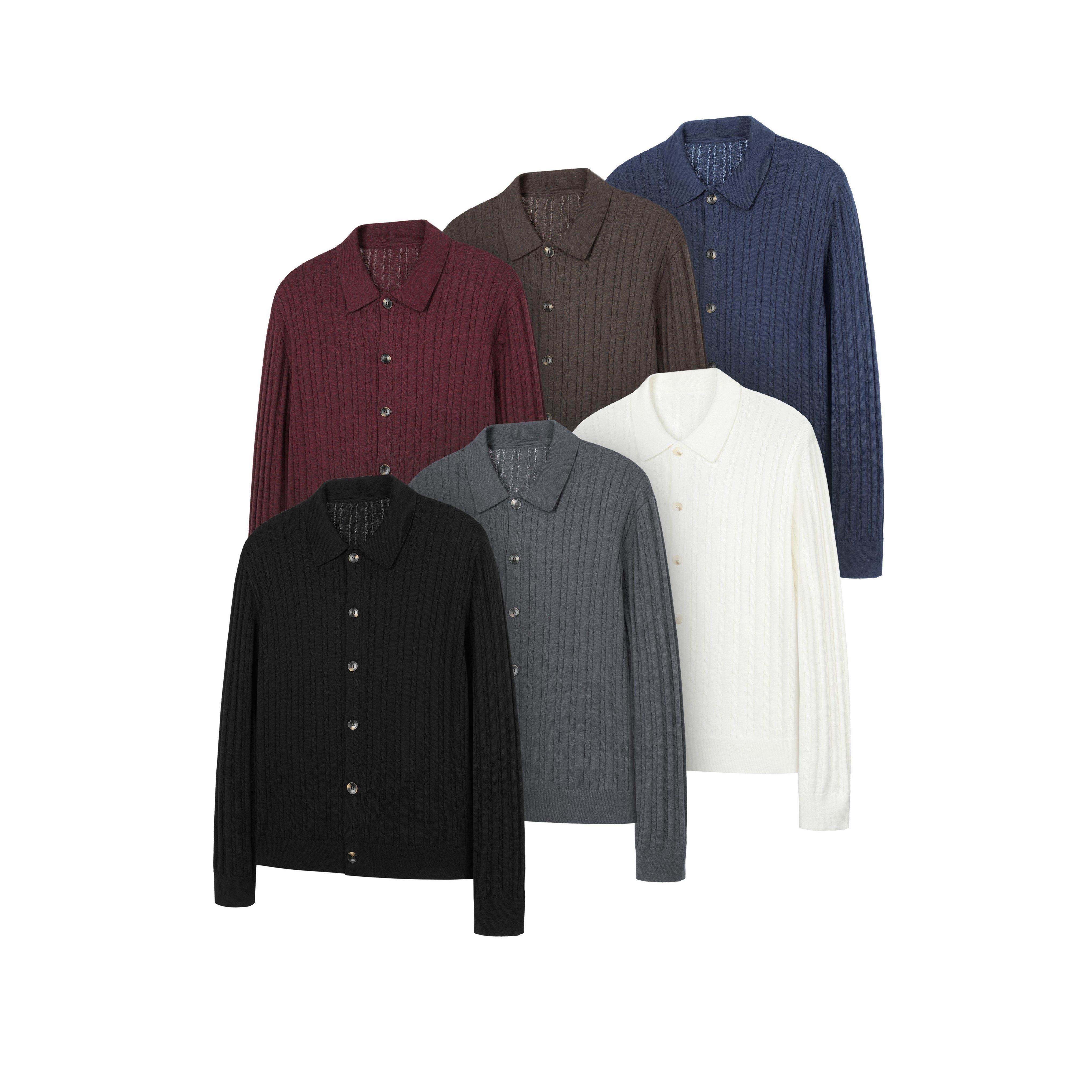 DESERTO 拉夫风细条纹纽花老钱风全棉长绒棉休闲纽扣毛衣开衫上衣,男装,针织衫/毛衣,淘宝优惠券,粉丝福利购,淘宝优惠卷