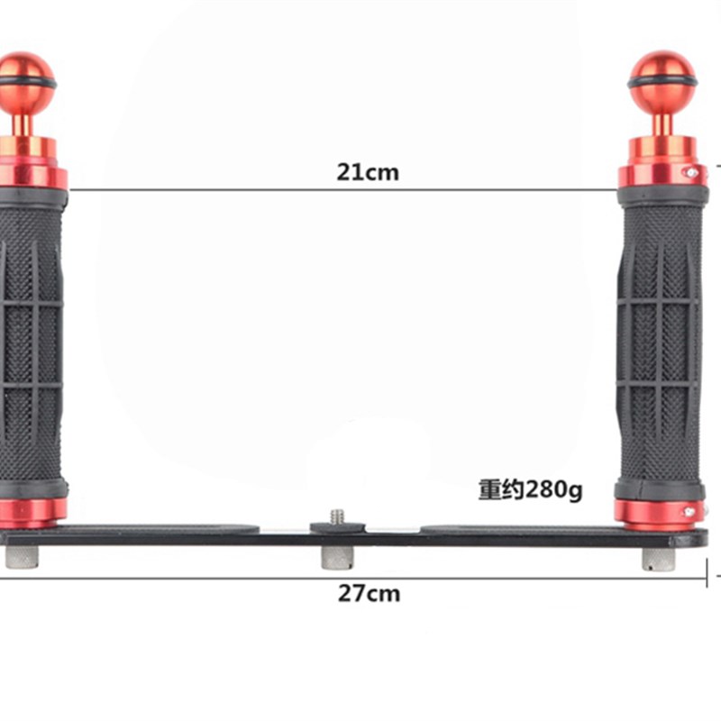 GoPro10/9/8潜水支架双臂手持微单奥林巴斯TG6/5/4防水补光灯配件