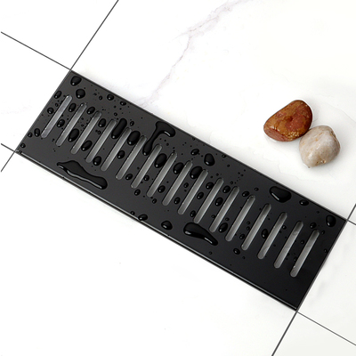 304不锈钢黑色长条地漏盖子长方形地沟盖板淋浴房卫生间防堵条形