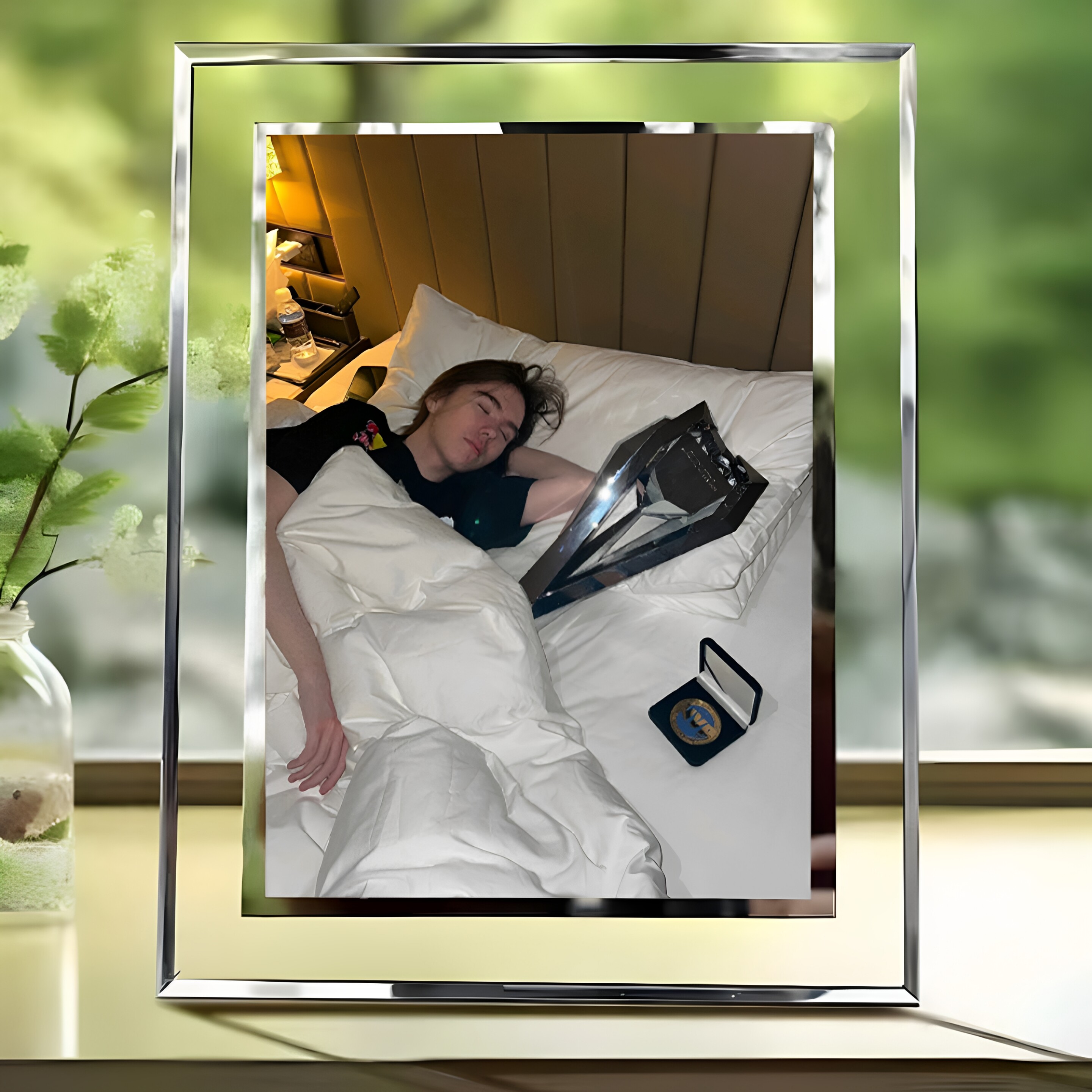 绿龙CSGO夺冠donkMVP周边水晶玻璃相框桌面摆台送朋友同学礼物