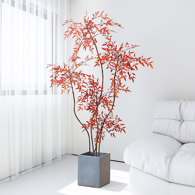 Z仿真绿植南天竹仿生植物假花树室内客厅落地大摆件假盆栽装饰