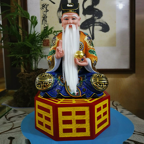 六壬仙师香樟木木雕神像定制客厅装饰工艺品