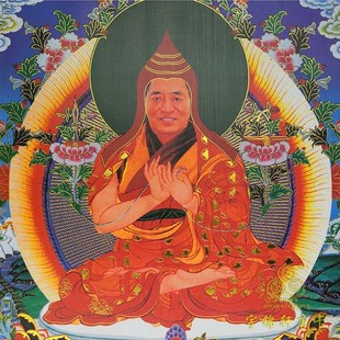 宇锦轩镀金唐卡挂画艺术品手工装 饰画lm晋美彭措 裱装