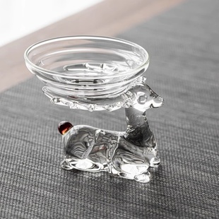 祥鹿高硼硅玻璃茶漏创意茶滤茶宠滤茶器泡茶器茶隔茶具配件过滤网