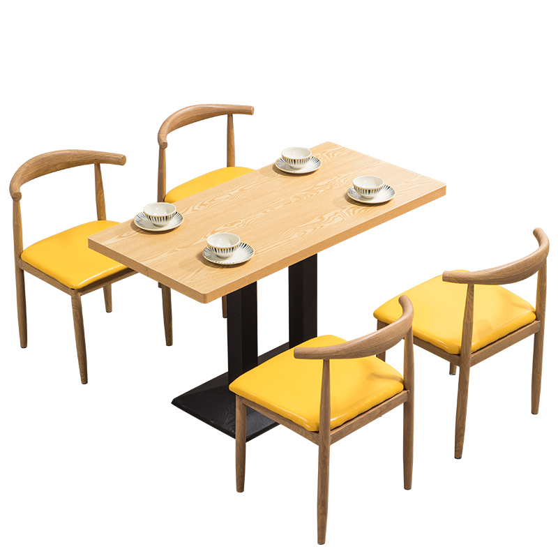 铁艺牛角椅快餐桌椅食堂饭店小吃奶茶炸鸡汉堡麻辣烫面馆餐饮桌椅