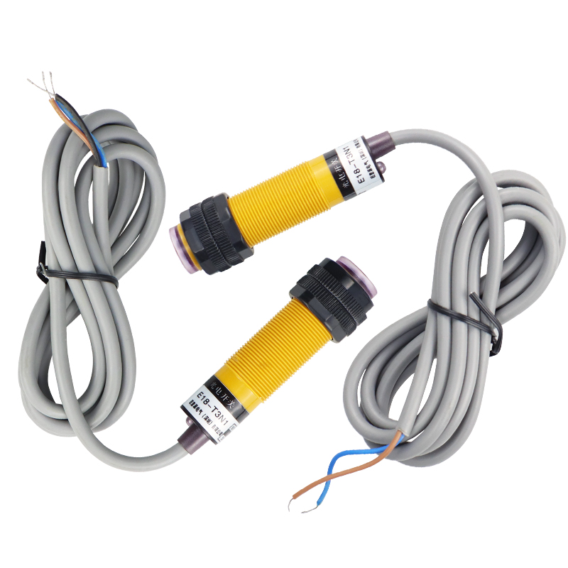 红外线光电关 对射式传感器 E1-TN1 直流三线NPN常 距离5M