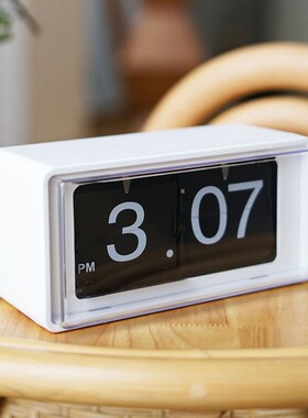 极简自动翻页钟欧式客厅座钟现代时钟个性书房黑白色