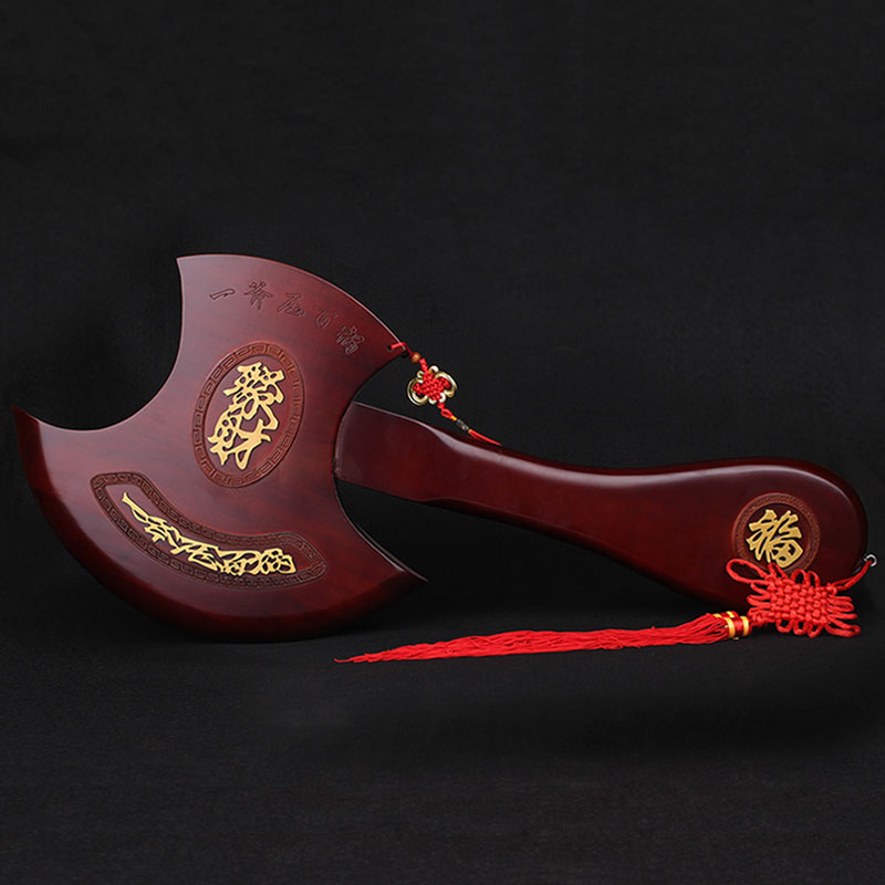 桃木斧子结婚坐福红斧头乔迁搬家安家挂件底座玄关家居装饰摆件