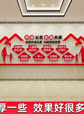 和谐社区宣传口号红色物业纸小区办公室活动中心装饰标语