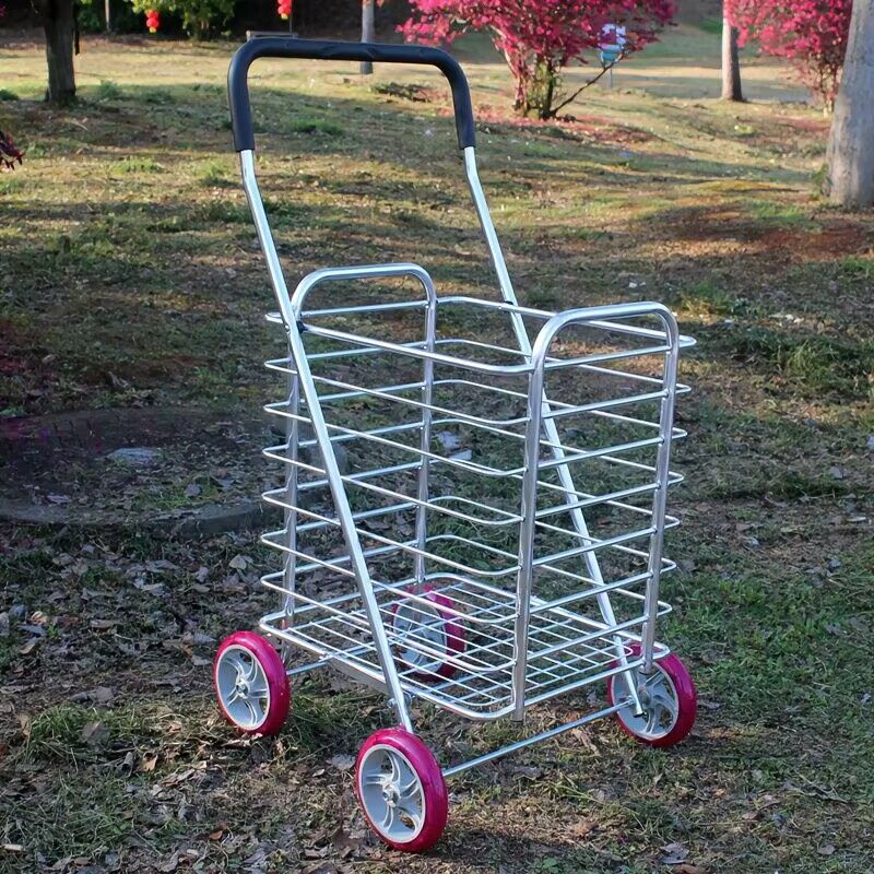 杰适大容量购物车铝合金买菜车手拉车便携式小拖车四个大轮,收纳整理,便携购物车,淘宝优惠券,粉丝福利购,淘宝优惠卷