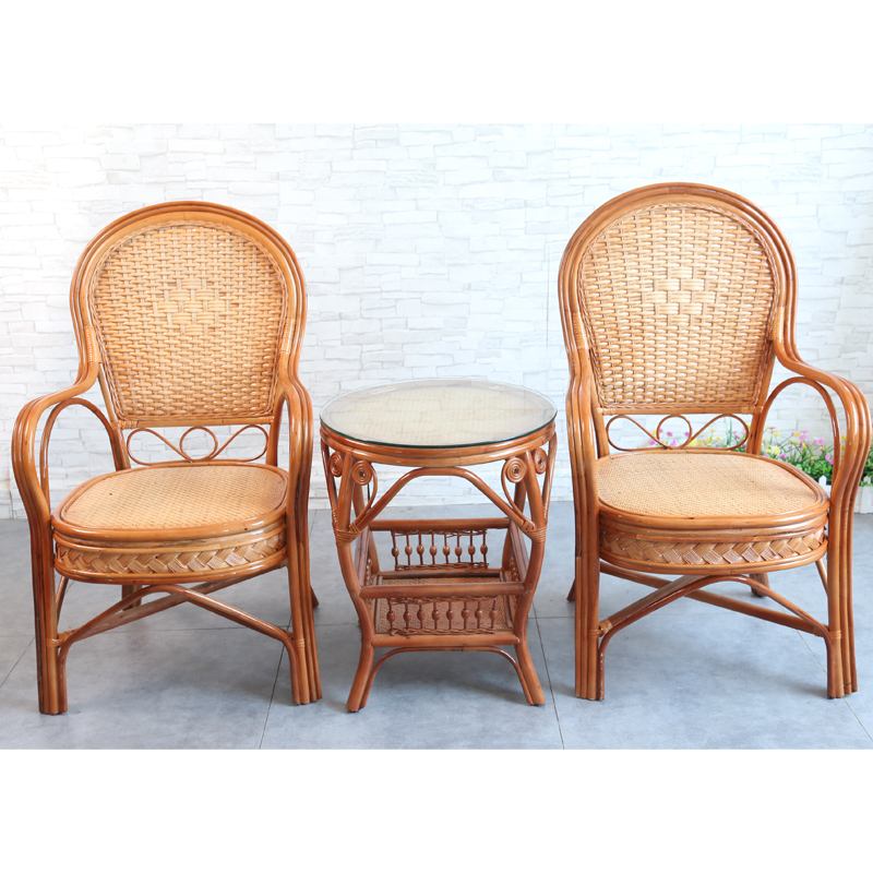 阳台桌椅真藤椅三五件现代圆桌子小茶几室内外庭院腾椅