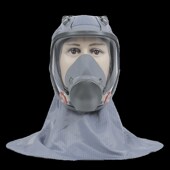 防毒防尘头罩喷漆打磨全面罩一体式 披肩帽自吸过防雾防毒头