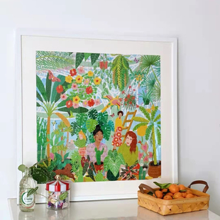 方形拼图相框片实木框圆形艺术画框带白边卡纸片定制