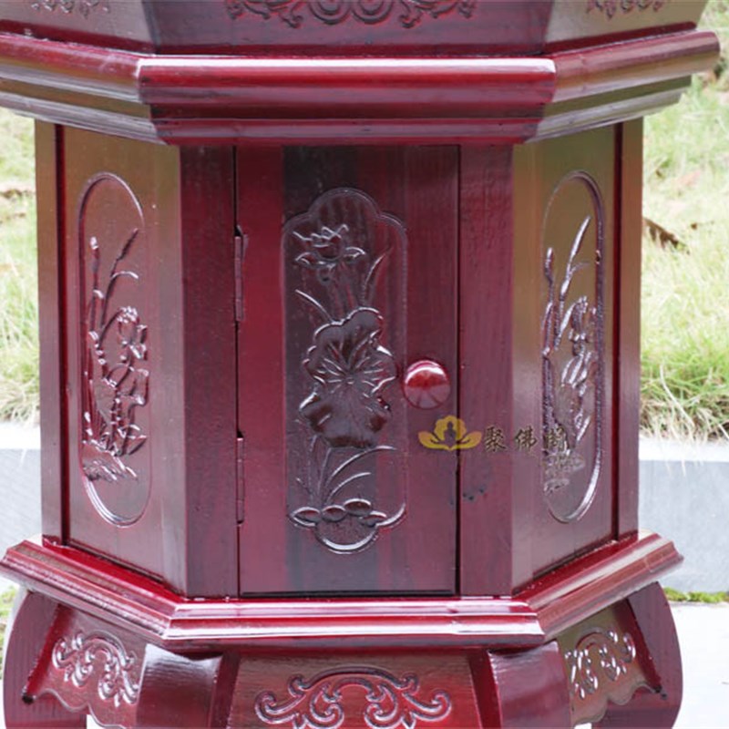 寺院道观法器六角八宝大木鱼架 22寸18寸铜罄架 磬架 大木鱼架