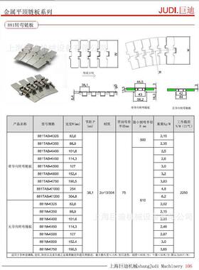 厂8板81181转弯不锈钢链板 带翼不锈钢侧链 8081TA家BK60转弯链