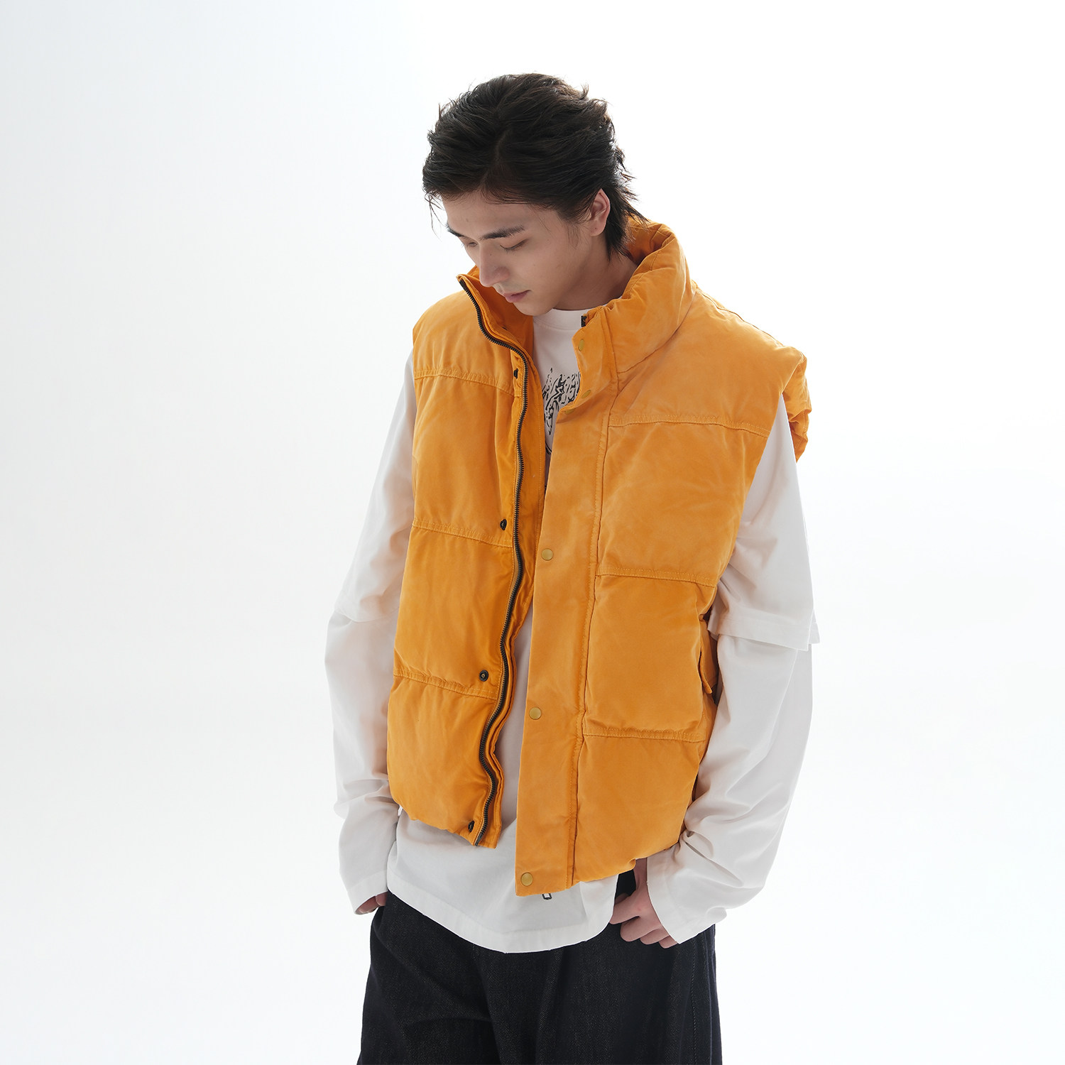 UNWAKE保暖马甲男2025冬季新款高级感黄色工装立领外穿背心外套潮,男装,常规马甲,淘宝优惠券,粉丝福利购,淘宝优惠卷