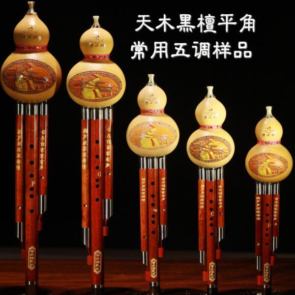 音乐佳天木黑檀平角C/bB/小D/G/F调葫芦丝 入门演奏收藏