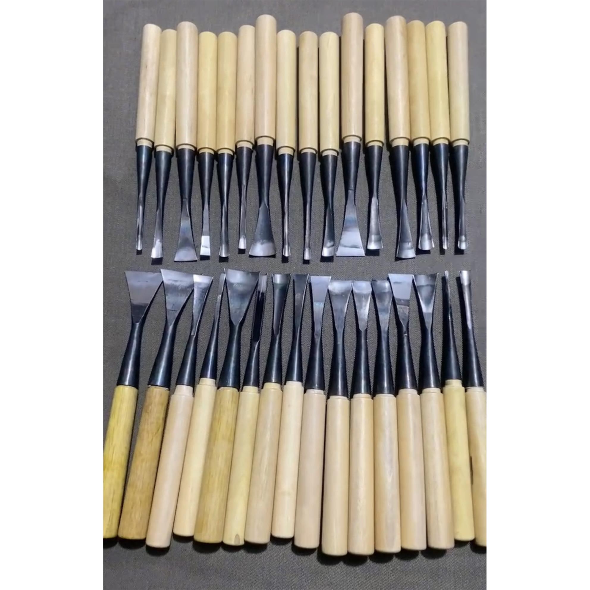东阳木工雕刻刀木雕根雕工具雕花凿子打坯刀修光刀套装东阳木雕刀