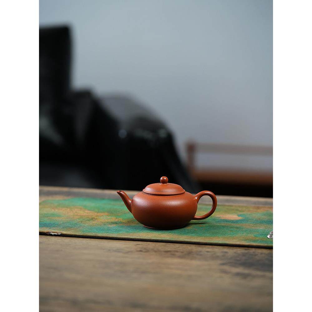 紫砂家用茶壶手工明式宫灯原矿原砂朱砂素描壶紫砂壶150Cc