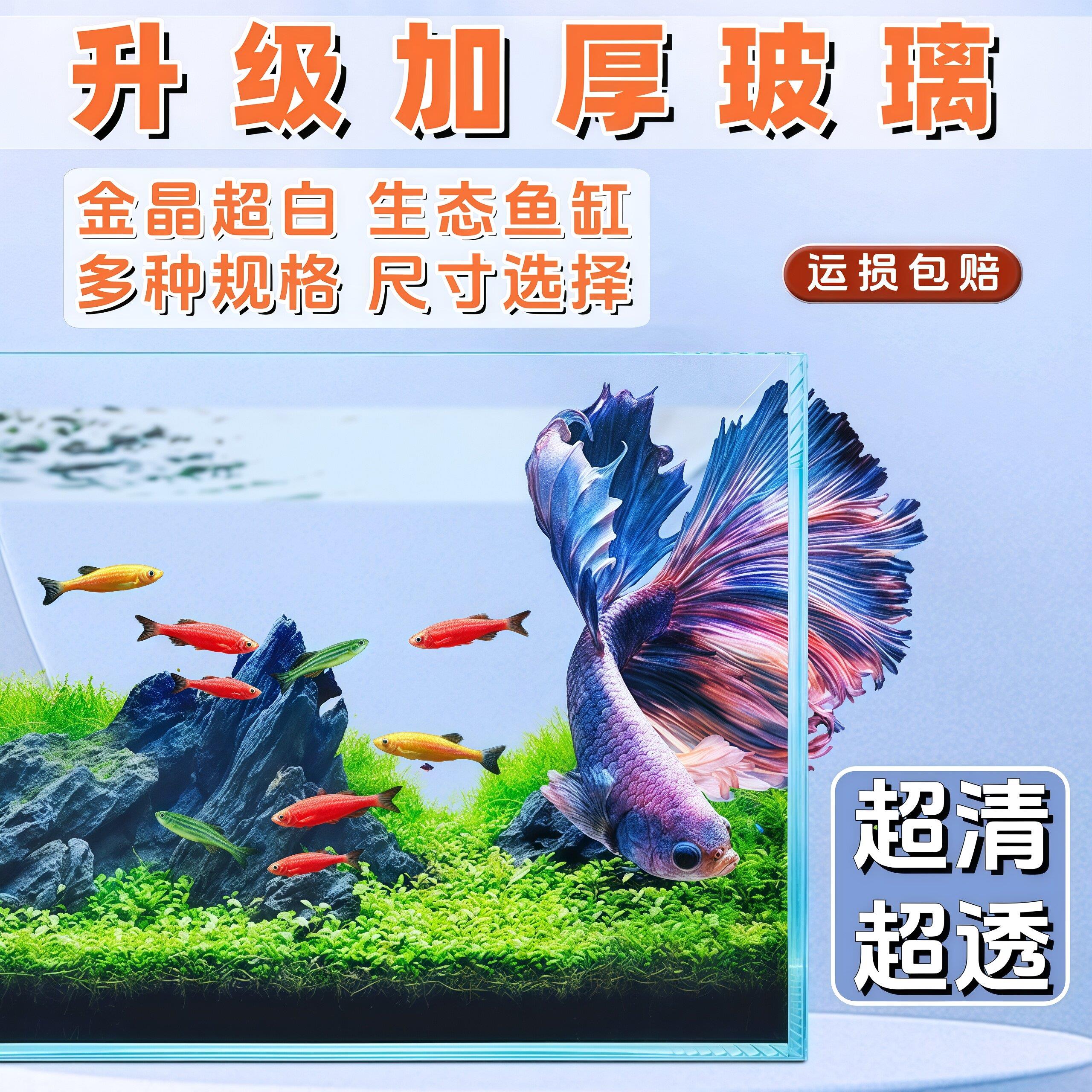 鱼缸2025新款桌面生态小鱼缸客厅小型超白玻璃草缸懒人斗鱼金鱼缸
