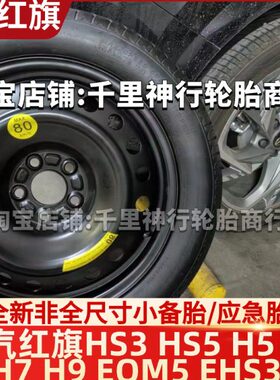 一汽红旗HS3 HS5 H5 H6 H7 H9 EQM5 EHS3 非全尺寸应急小备胎