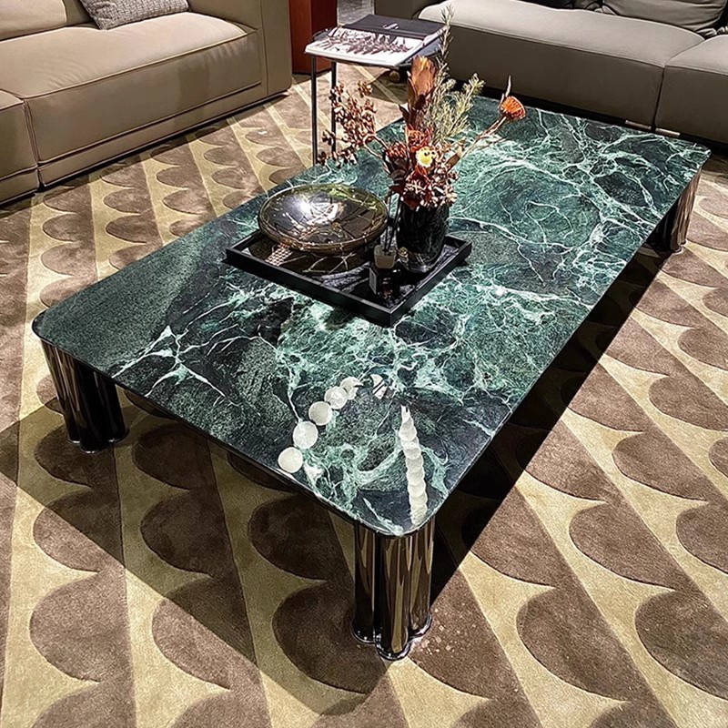 大理石大花绿意式大户型茶几轻奢