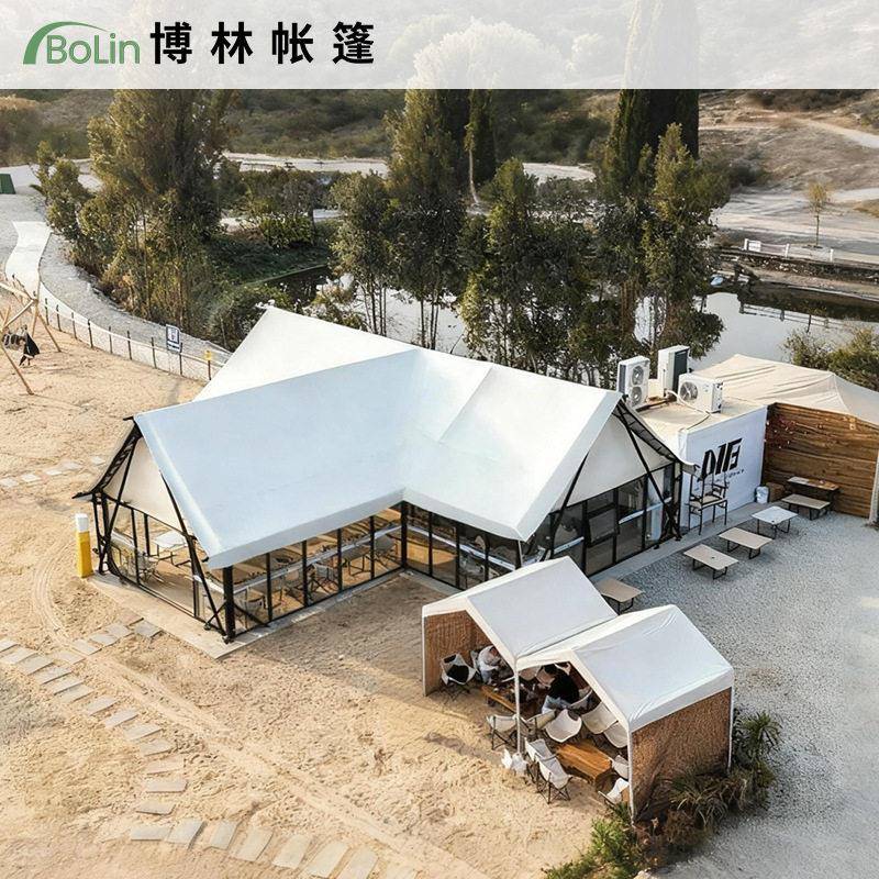 T型露营地豪华民宿酒店帐篷酒吧餐饮团建接待厅两室一厅帐篷厂家