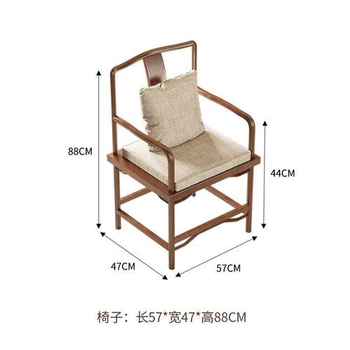 新中式实木椅家用餐厅餐椅接待会客洽谈泡茶椅书桌椅茶台实木家具
