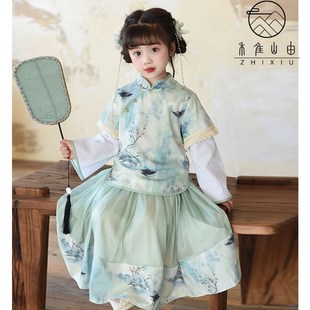 小学生男童唐装 演出服中国风童装 儿童古装 女童汉服2025春秋新款