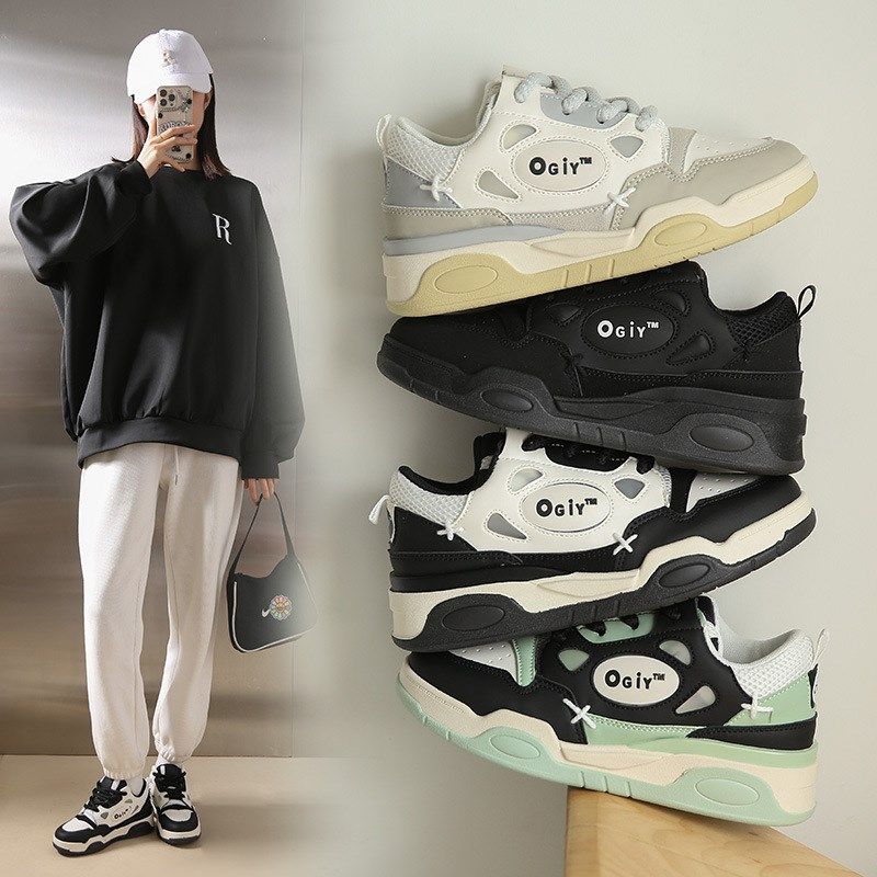 潮流男鞋2024新款情侣鞋女秋季软底面包鞋百搭休闲厚底运动板鞋子,流行男鞋,休闲板鞋,淘宝优惠券,粉丝福利购,淘宝优惠卷