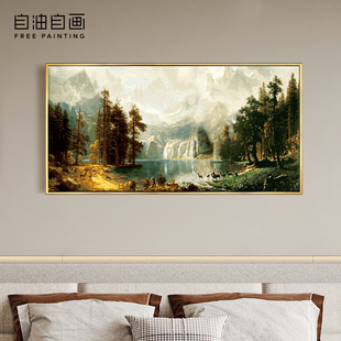 自油自画数字油画diy填色手绘手工填充油彩客厅背景装 聚宝湖 饰画