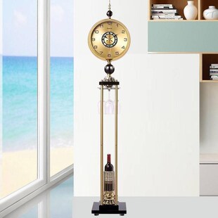 座钟轻奢创意新款 大钟时尚 金属用时钟表客厅摆件美式 家落地钟欧式