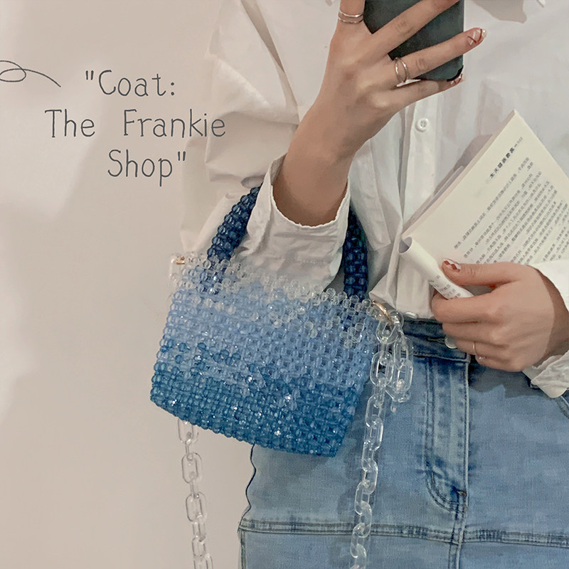 小蔻渐变蓝色串珠包diy手工编织包包穿珠子材料包自制礼物送女友,箱包皮具/热销女包/男包,通用款女包,淘宝优惠券,粉丝福利购,淘宝优惠卷