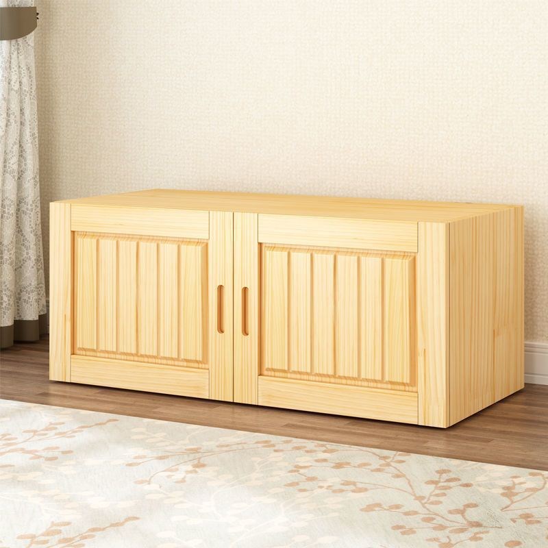 全实木松木推拉门衣柜1.2/1.4/1.6/1.8米两门原木儿童衣橱柜新款