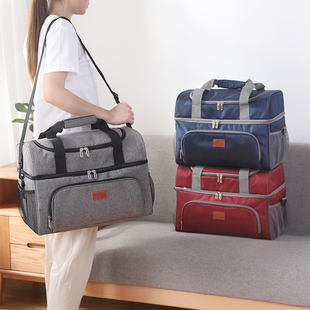 保温包加厚牛津布户外恒温冷藏袋黑色午餐容量防水便当野餐冰包箱