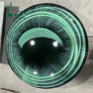 现代不锈钢金属轻奢圆形发光壁饰A酒店会所玄关墙面装饰挂件可定