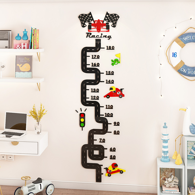 宝宝儿童身高测量墙贴可移除d立体卡通墙面装饰男孩房间布置贴纸