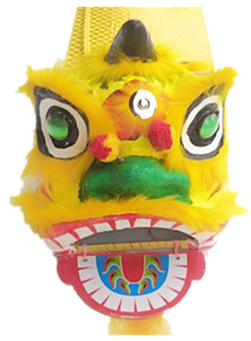 寸儿童醒狮 幼儿园狮子头道具 舞狮子舞狮头装锣鼓舞龙表演寸